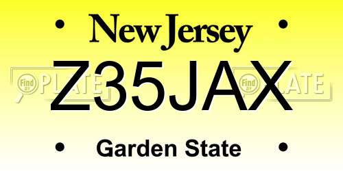 Z35JAX New Jersey License Plate