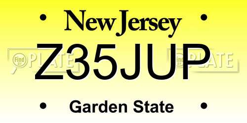 Z35JUP New Jersey License Plate