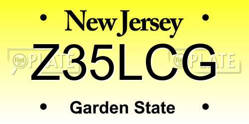 Z35LCG New Jersey License Plate