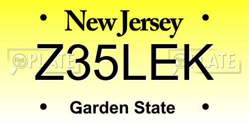 Z35LEK New Jersey License Plate