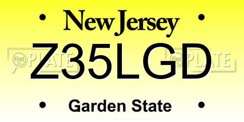 Z35LGD New Jersey License Plate