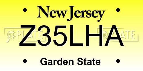 Z35LHA New Jersey License Plate