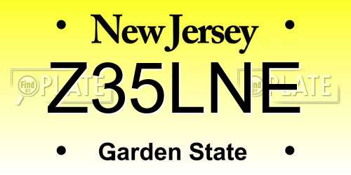 Z35LNE New Jersey License Plate