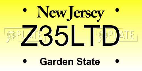 Z35LTD New Jersey License Plate