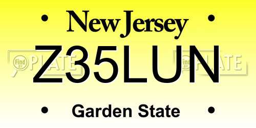 Z35LUN New Jersey License Plate