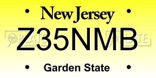 Z35NMB New Jersey License Plate