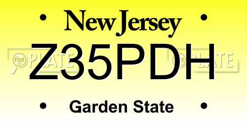 Z35PDH New Jersey License Plate