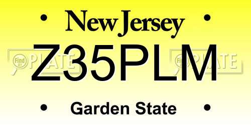Z35PLM New Jersey License Plate