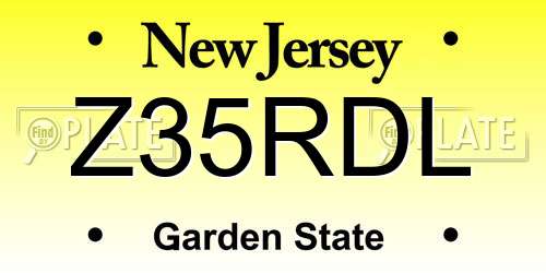 Z35RDL New Jersey License Plate