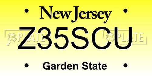 Z35SCU New Jersey License Plate