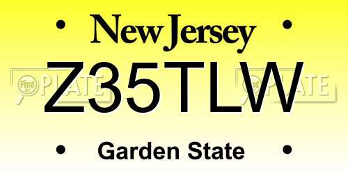 Z35TLW New Jersey License Plate