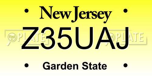 Z35UAJ New Jersey License Plate