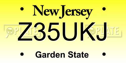 Z35UKJ New Jersey License Plate