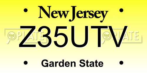 Z35UTV New Jersey License Plate
