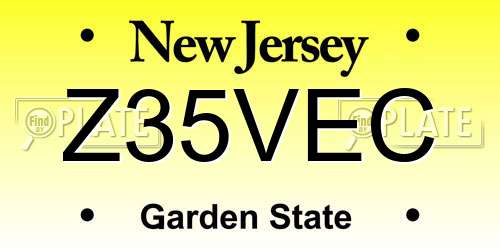 Z35VEC New Jersey License Plate