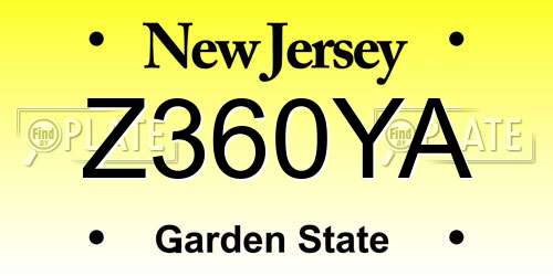 Z360YA New Jersey License Plate