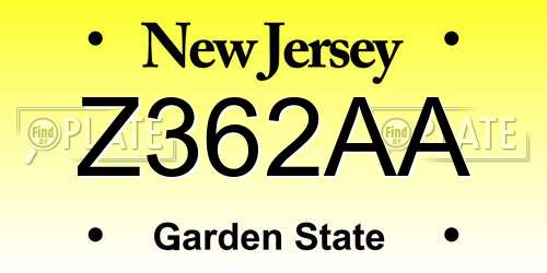 Z362AA New Jersey License Plate
