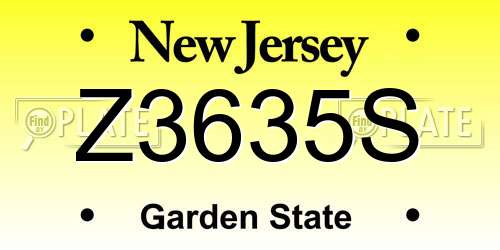 Z3635S New Jersey License Plate