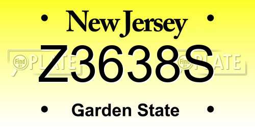 Z3638S New Jersey License Plate