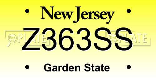 Z363SS New Jersey License Plate