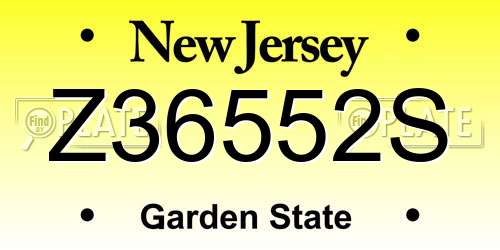 Z36552S New Jersey License Plate