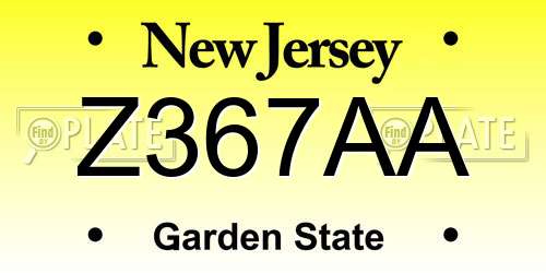 Z367AA New Jersey License Plate