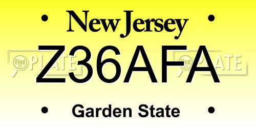 Z36AFA New Jersey License Plate