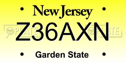 Z36AXN New Jersey License Plate
