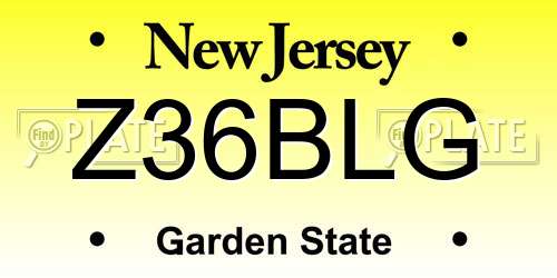 Z36BLG New Jersey License Plate