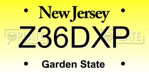 Z36DXP New Jersey License Plate