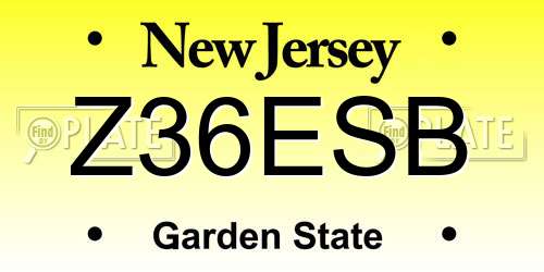 Z36ESB New Jersey License Plate