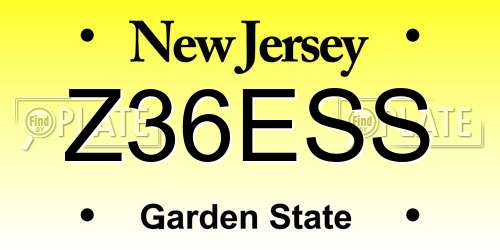 Z36ESS New Jersey License Plate