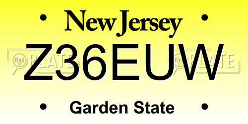 Z36EUW New Jersey License Plate