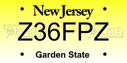 Z36FPZ New Jersey License Plate
