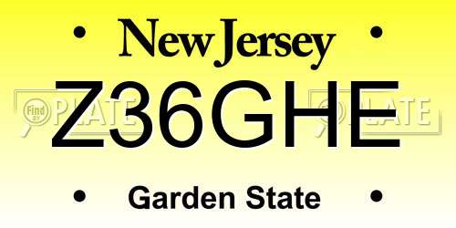 Z36GHE New Jersey License Plate