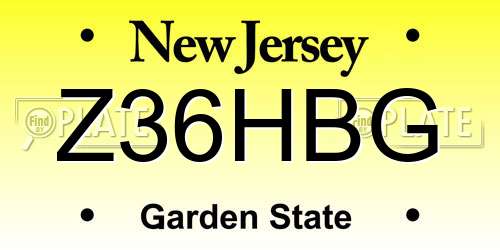 Z36HBG New Jersey License Plate