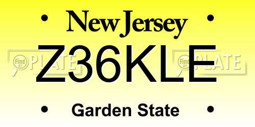 Z36KLE New Jersey License Plate