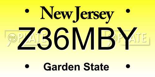 Z36MBY New Jersey License Plate