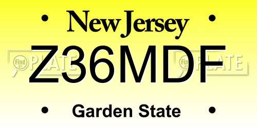 Z36MDF New Jersey License Plate
