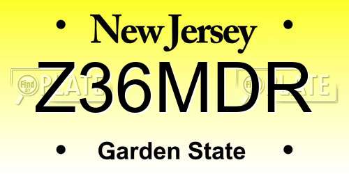 Z36MDR New Jersey License Plate