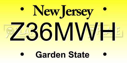 Z36MWH New Jersey License Plate