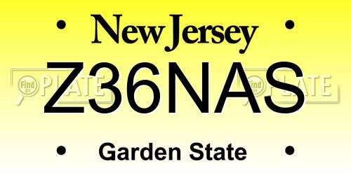 Z36NAS New Jersey License Plate