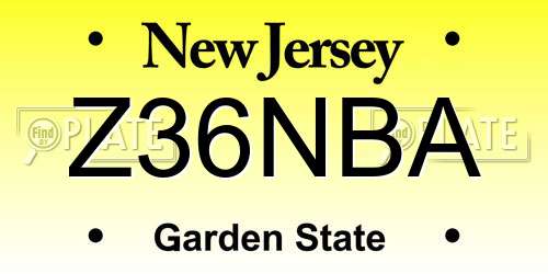 Z36NBA New Jersey License Plate