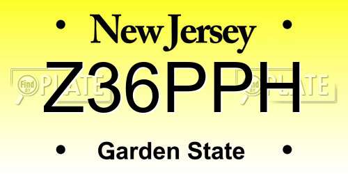 Z36PPH New Jersey License Plate