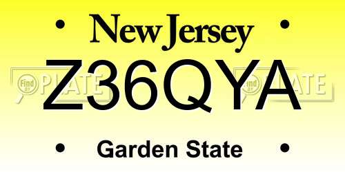 Z36QYA New Jersey License Plate