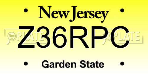 Z36RPC New Jersey License Plate