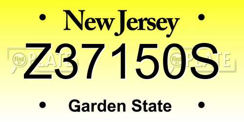 Z37150S New Jersey License Plate
