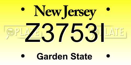 Z3753I New Jersey License Plate