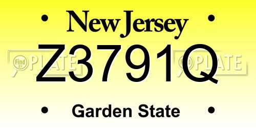 Z3791Q New Jersey License Plate