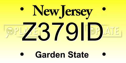 Z379ID New Jersey License Plate